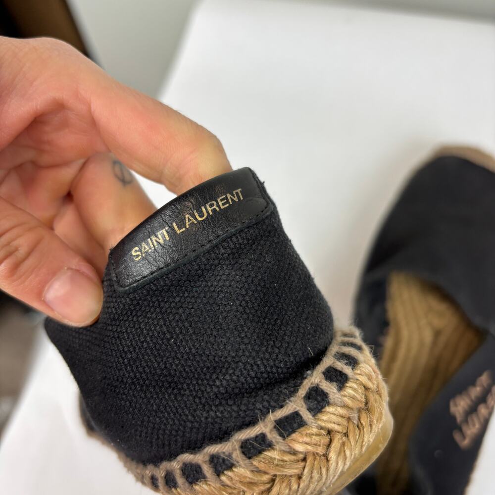 Saint Laurent Spellout Black Espadrilles Women's 7 - Picture 11 of 16